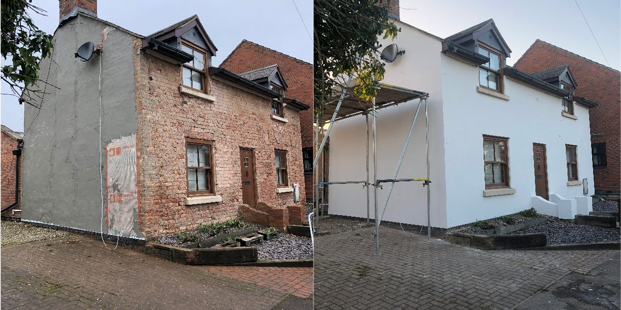 External rendering – cement, silicone, K‑Rend